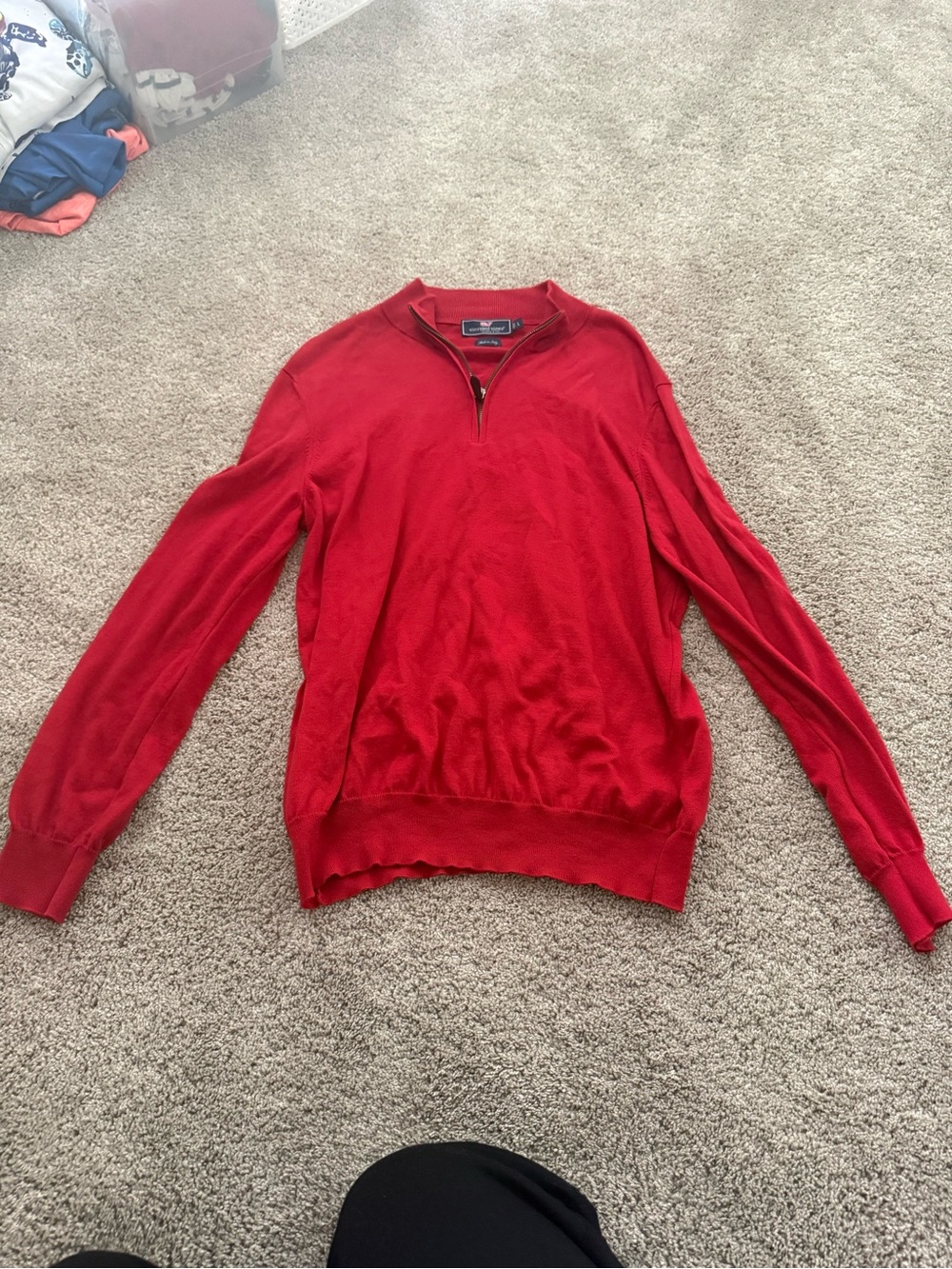 Vineyard Vines Red Quarter-Zip Sweater